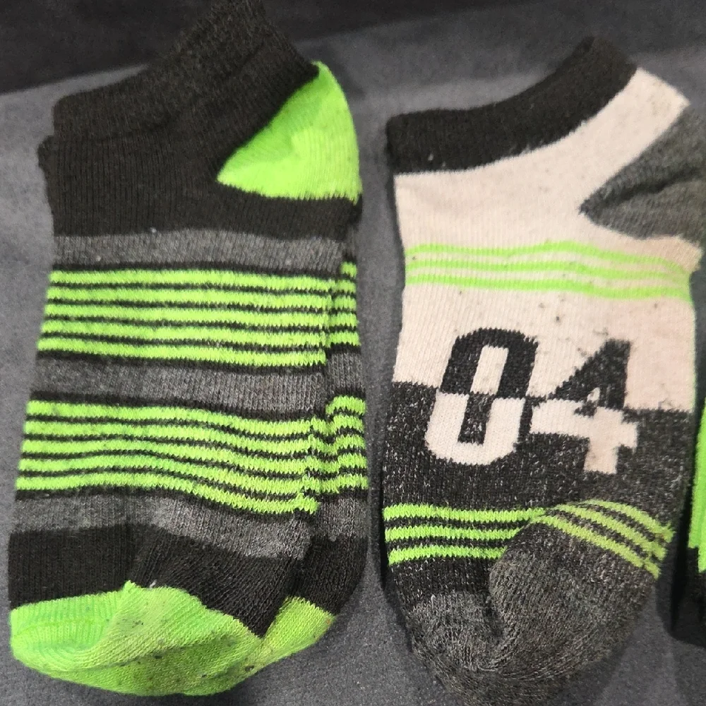 Green and Black Ankle Socks